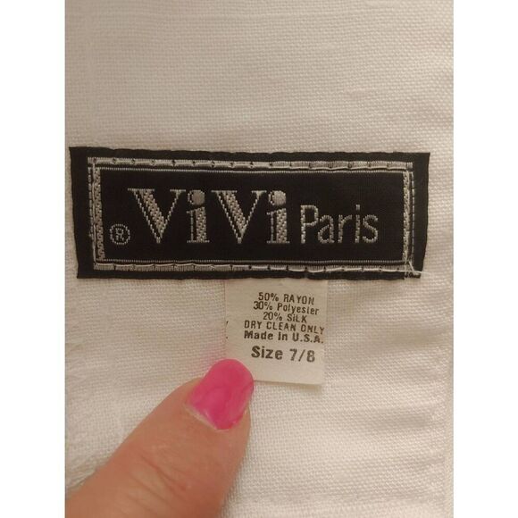 Vivi Paris Vintage Women's PETITE Size 7/8 White Blazer - Picture 2 of 4